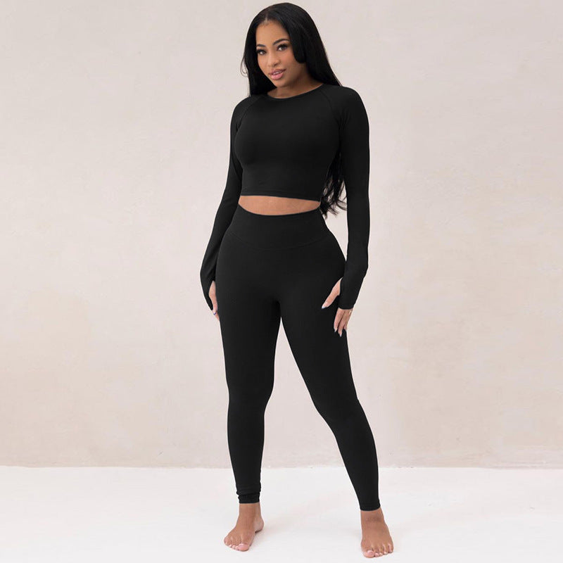 Long Sleeve Sports Yoga Pants Suit