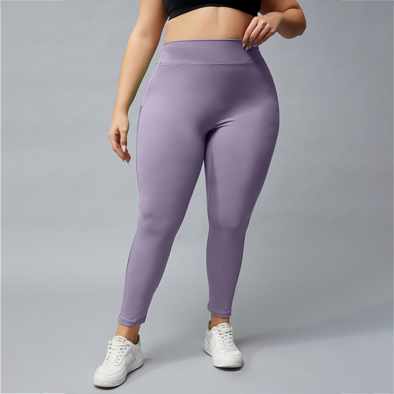 Plus Size Running Hip Raise Active Workout Pants