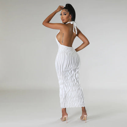 Halter Backless Maxi Dress