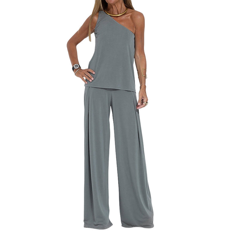 Casual Wide Leg Three Piece Loungewear Set