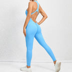 One Piece Zipper Cutout Back Activewear Jumpsuit