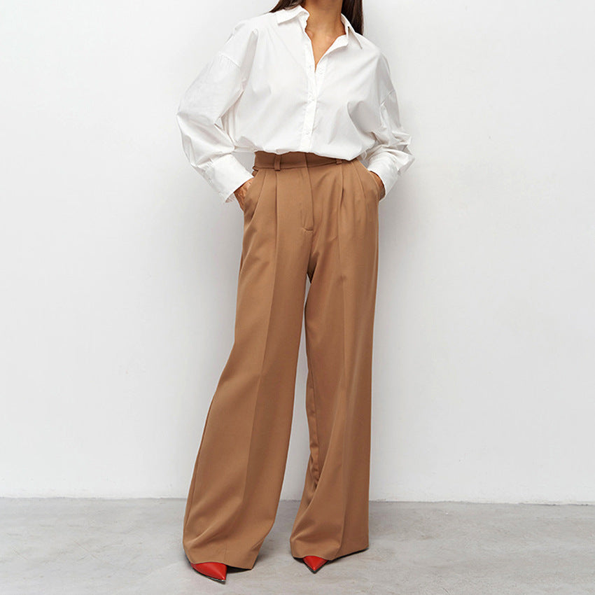 Casual Slimming Draped Work Pants - ALL HERZ FASHIONS