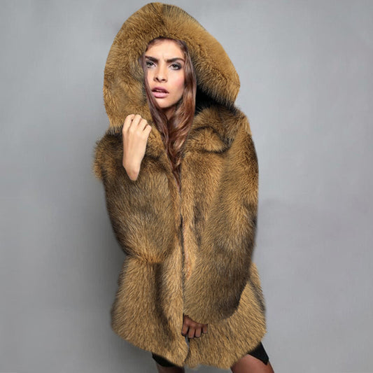 Faux Fur Mid Length Western Coat