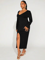 Curve Split French Dress