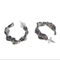 Metal Pleated Lava Earrings
