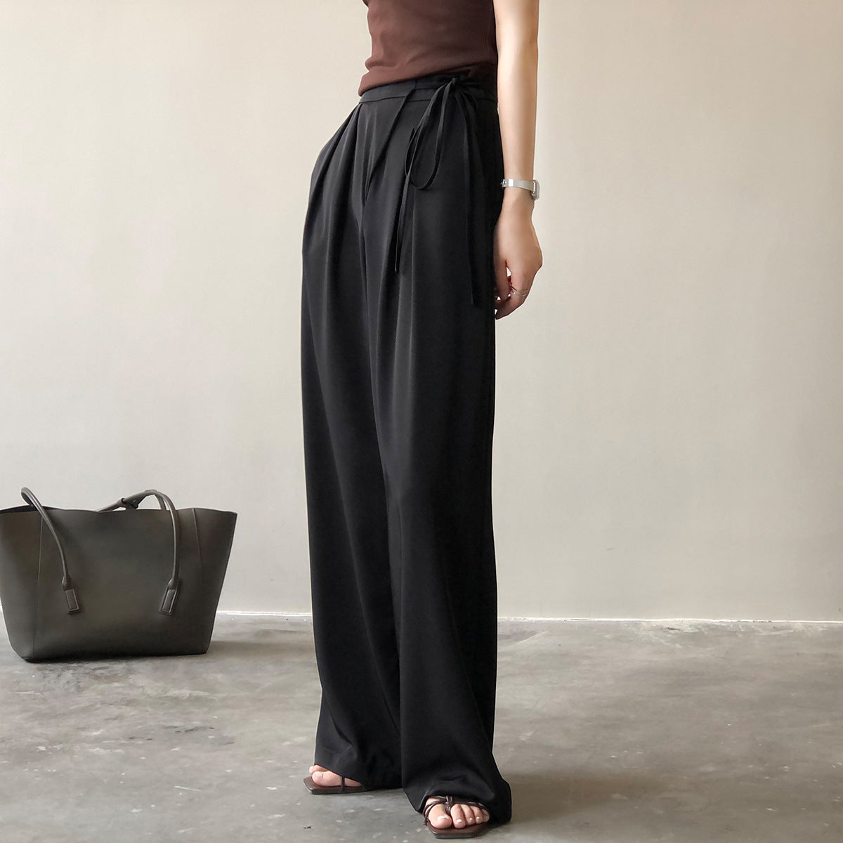 Drape Straight Wide Leg Pants