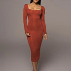 Slim Square Collar Dress