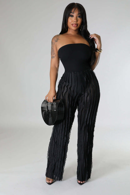 Wave Sheer Wide Leg Pants