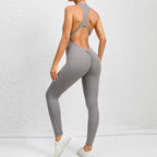 One Piece Zipper Cutout Back Activewear Jumpsuit