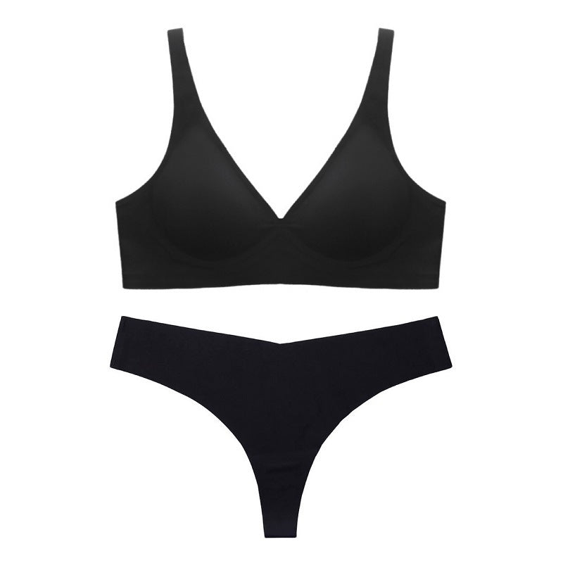 Wireless Support T-Back Bra & Panties Sets