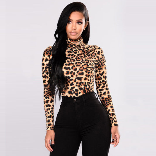 Ice Silk Leopard Print T shirt for Women