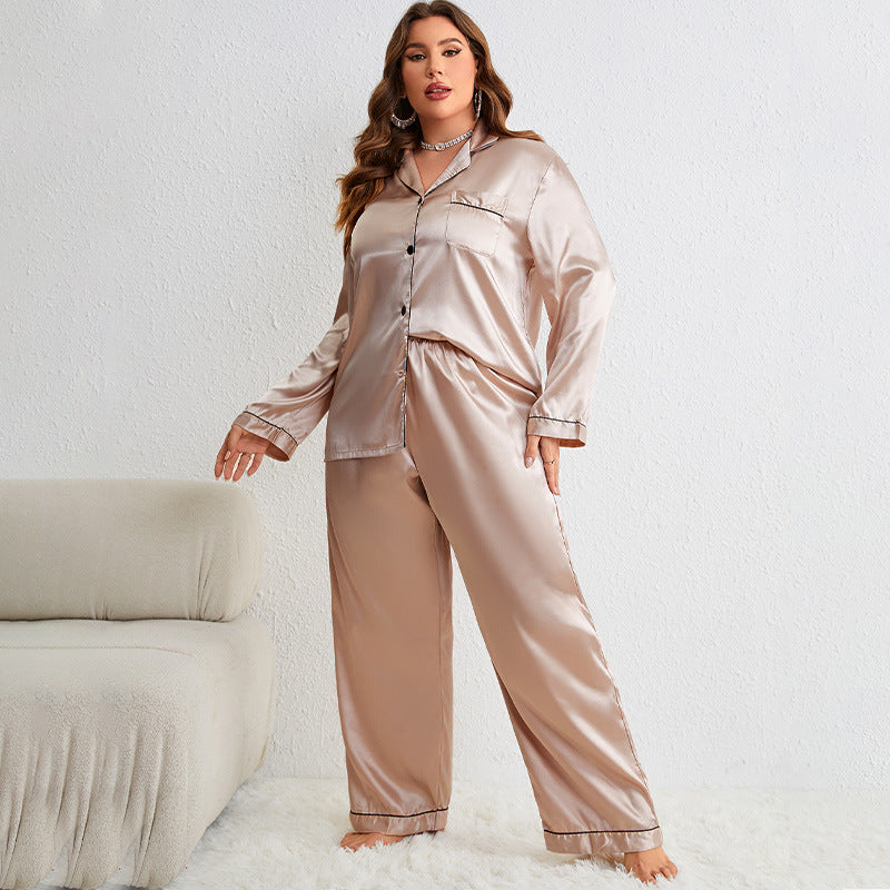 Plus Size Silk Pajamas Set