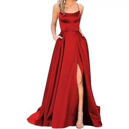 Small Trailing Strap Cocktail Evening Dress