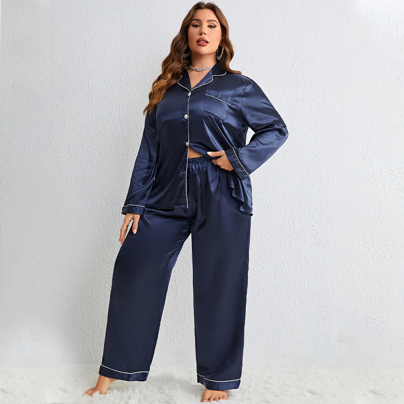 Plus Size Silk Pajamas Set