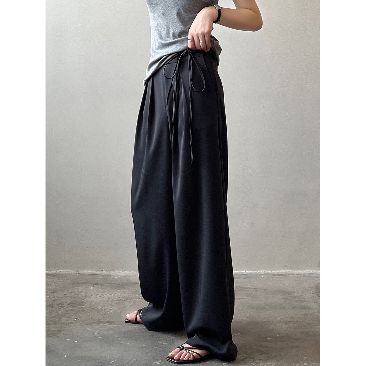 Drape Straight Wide Leg Pants