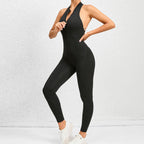 One Piece Zipper Cutout Back Activewear Jumpsuit