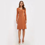 V Neck Slim Short Sleeve Dress