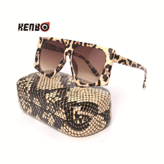 Square Leopard Frame Print Sunglasses