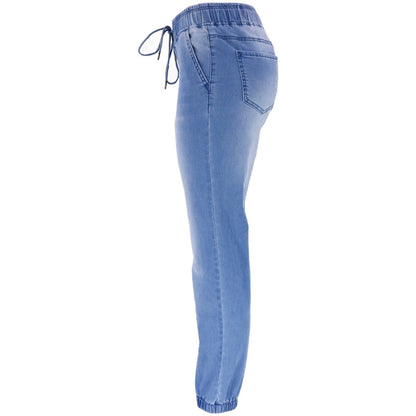 Blue Mid-Waist Light Blue Washed Denim