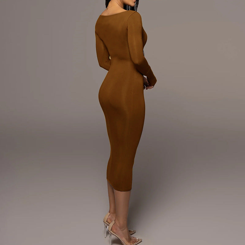 Slim Square Collar Dress