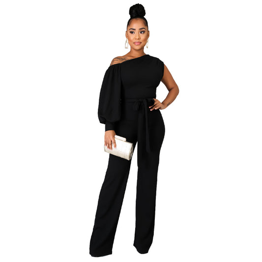 One-Shoulder Wide Leg Jumpsuit