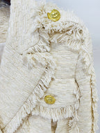 Short Temperamental Tweed Fringe Skirt & Blazer