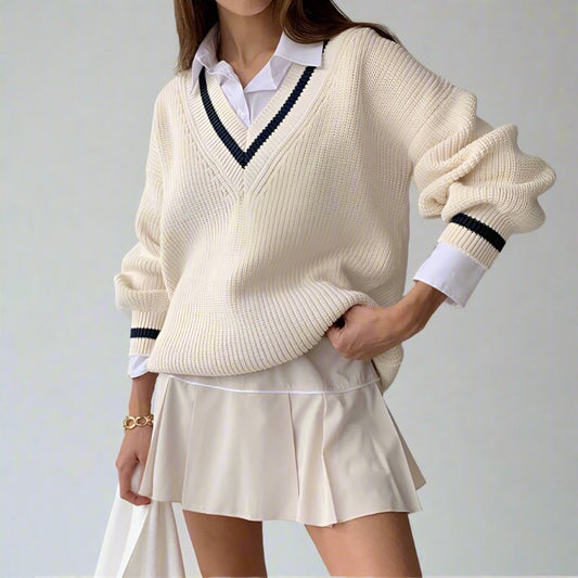 Loose Knitted Long Sleeves Sweater for Women