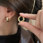 Retro Metal Buckles Hoop Earrings