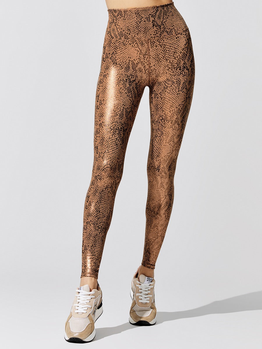 Snake Print Bronzing Yoga Active Suit