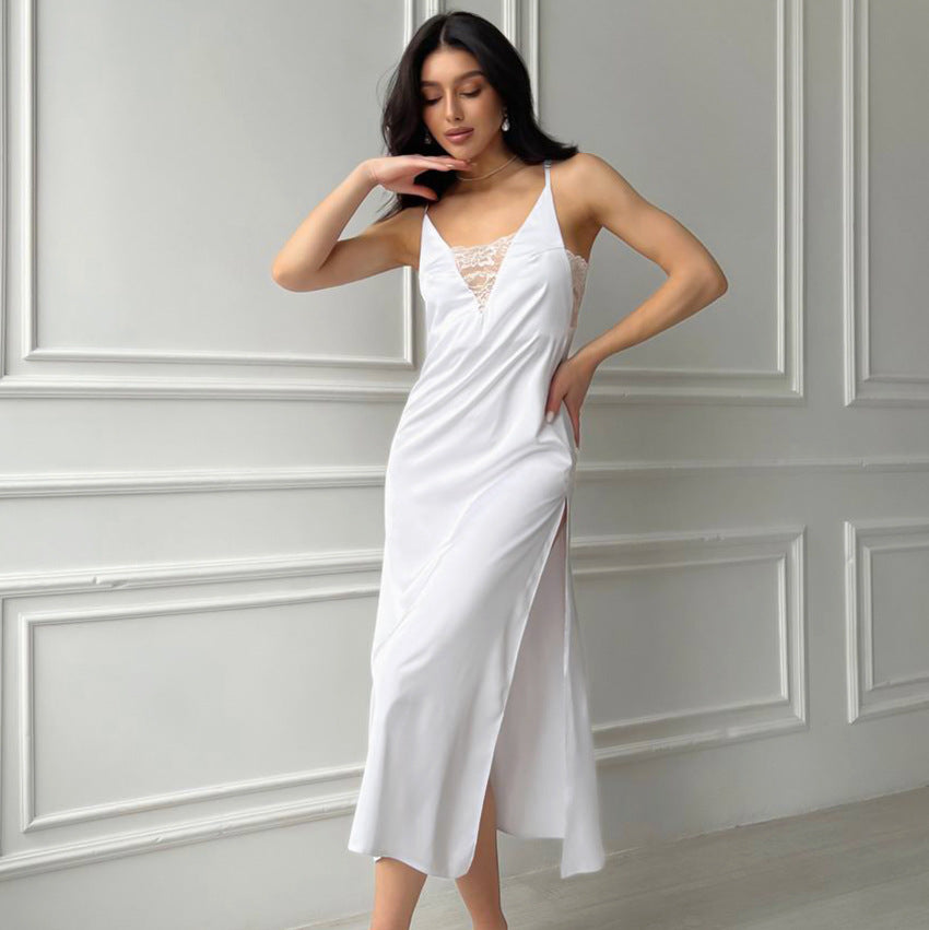 Two Piece Satin Cami Dress Pajamas