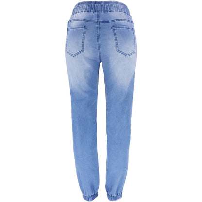 Blue Mid-Waist Light Blue Washed Denim