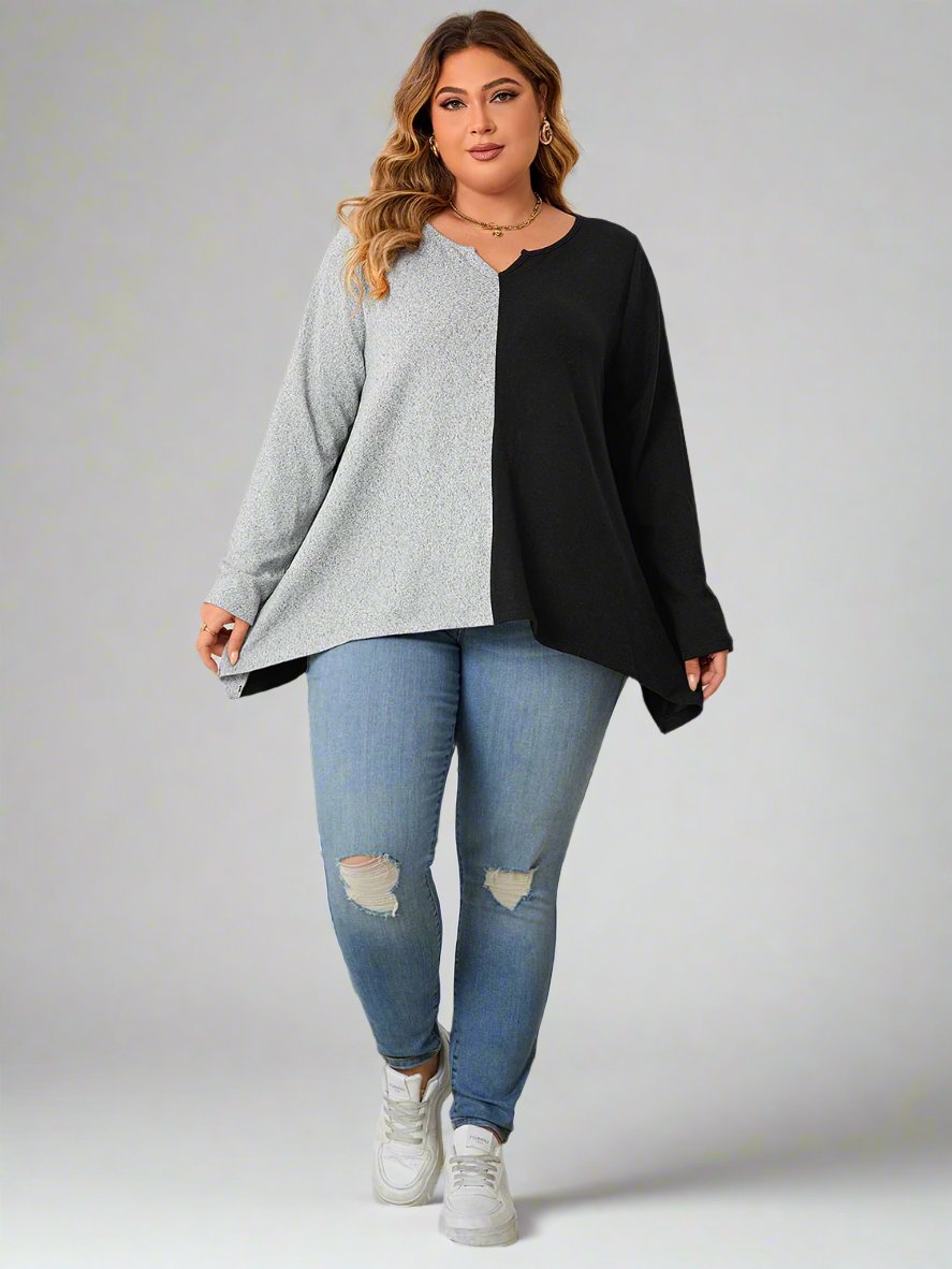 Curve Contrast Sweater