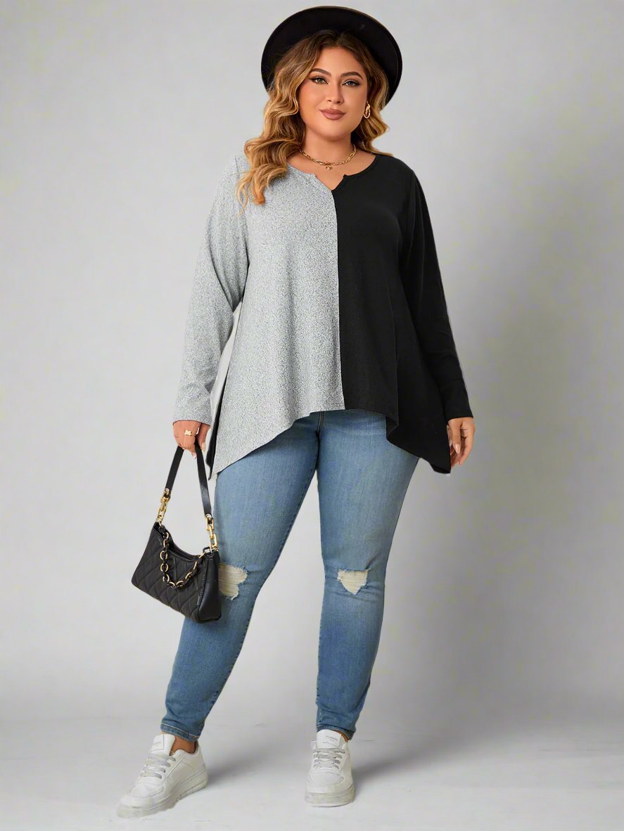 Curve Contrast Sweater