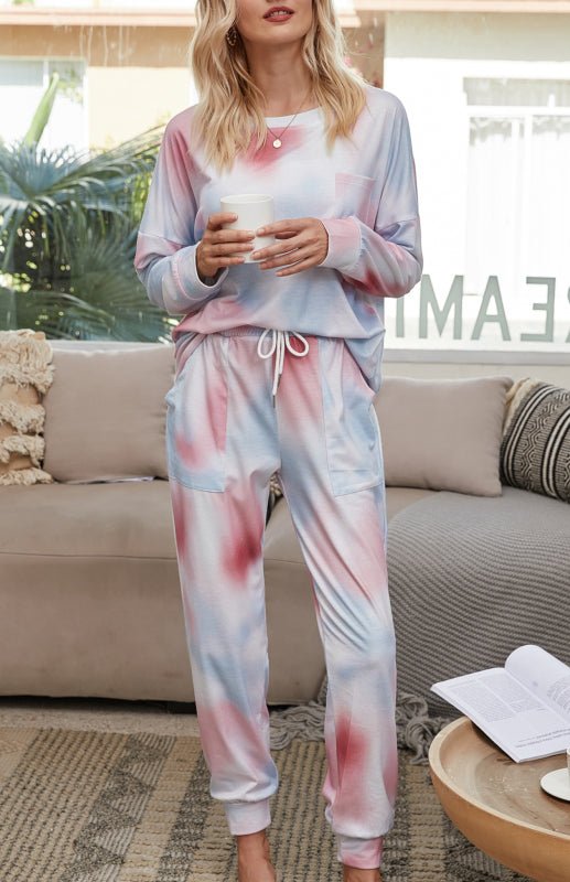 Women's Long Sleeve Tie Dye Pajama Set