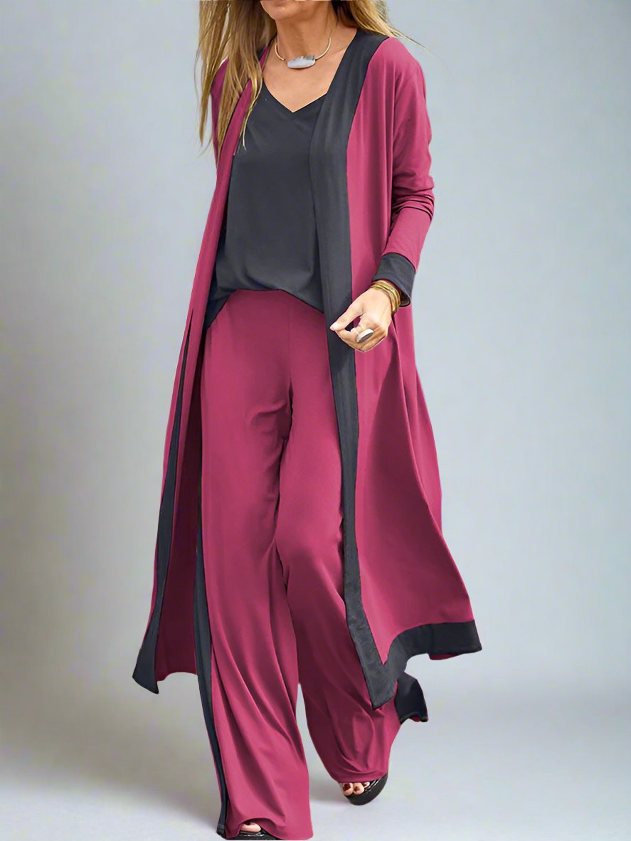 Casual Contrasting Three Loungewear Sets