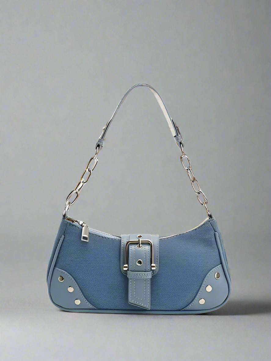 Retro Denim Blue Shoulder Bag - ALL HERZ FASHIONS