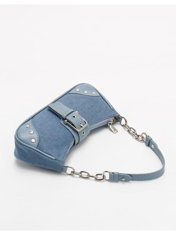 Retro Denim Blue Shoulder Bag - ALL HERZ FASHIONS