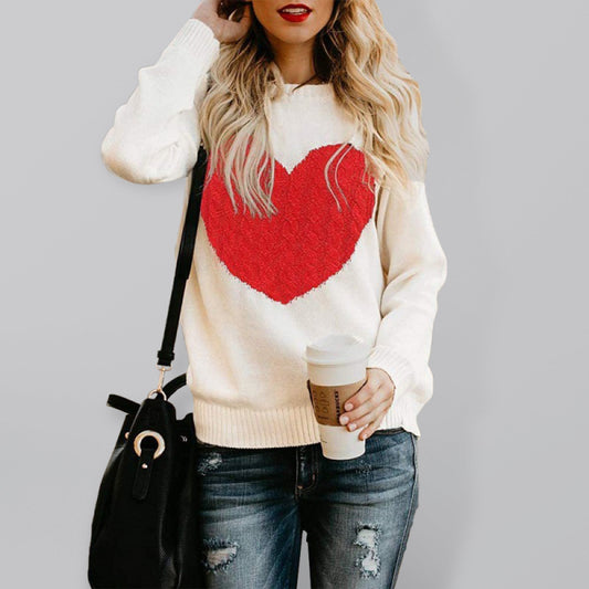 Heart Love Knitted Pullover Sweater