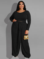 Curve Knitted Casual Two-Piece Set