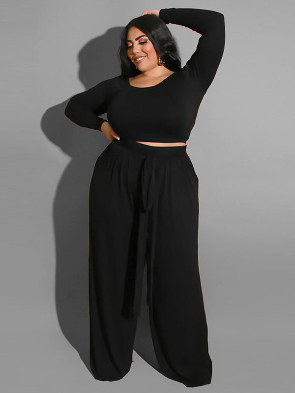 Curve Knitted Casual Two-Piece Set