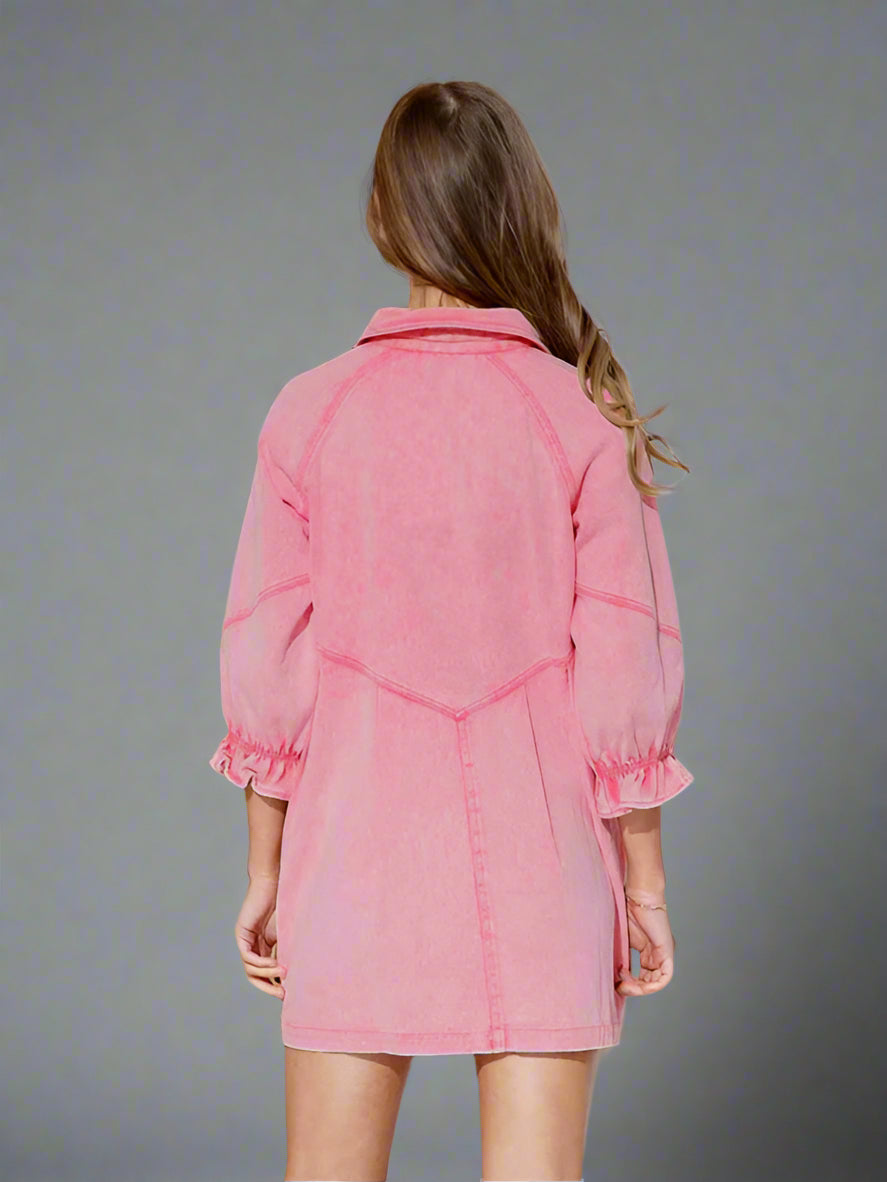 Loose Denim Balloon Dress - ALL HERZ FASHIONS