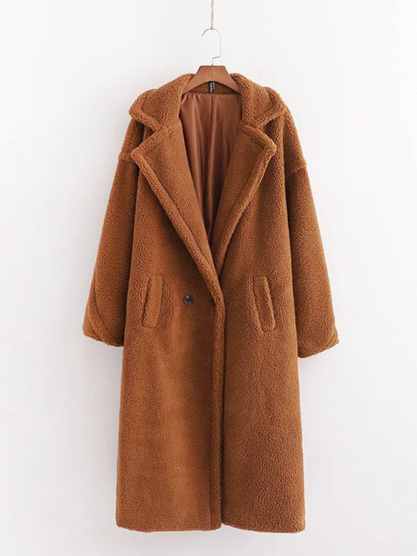 Camel Lambswool Teddy Coat